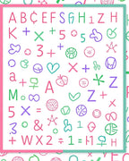 Playful Alphabet and Symbols Collage Rug