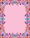 Vibrant Abstract Floral Frame Rug