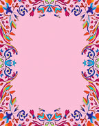 Vibrant Abstract Floral Frame Rug