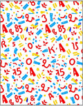 Bold Red Blue Yellow Alphabet Collage Rug