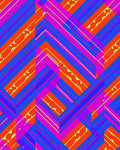 Vibrant Orange Blue Pink Geometric Stripes Rug