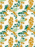 Whimsical Mustard Creatures Greenery Arrangement Rug