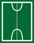 Green Court White Line Graphic Rug