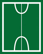 Green Court White Line Graphic Rug