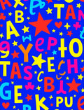 Colorful Alphabet Stars On Blue Rug