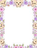 Cute Puppy Floral Accent Rug