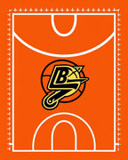 Orange Basketball Court Logo Rug