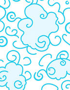Light Blue Swirling Cloud Meadow Rug