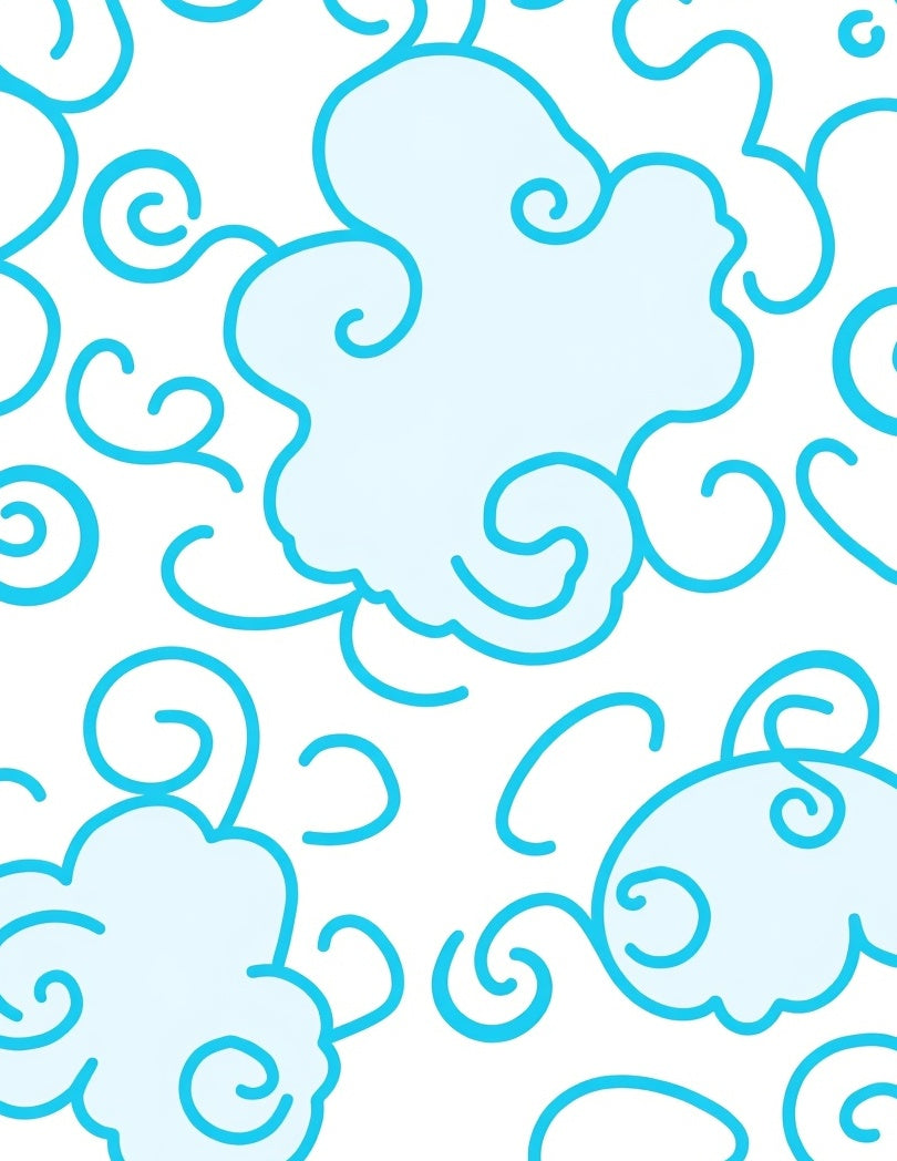 Light Blue Swirling Cloud Meadow Rug