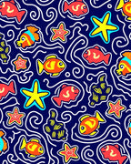 Ocean Friends Fish Starfish Whimsical Rug