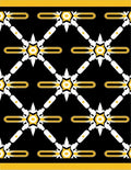Monochrome Black Yellow Geometric Lattice Rug
