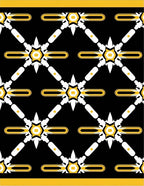 Monochrome Black Yellow Geometric Lattice Rug