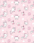 Pink Kawaii Unicorns and Clouds Theme Rug