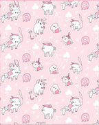 Pink Kawaii Unicorns and Clouds Theme Rug