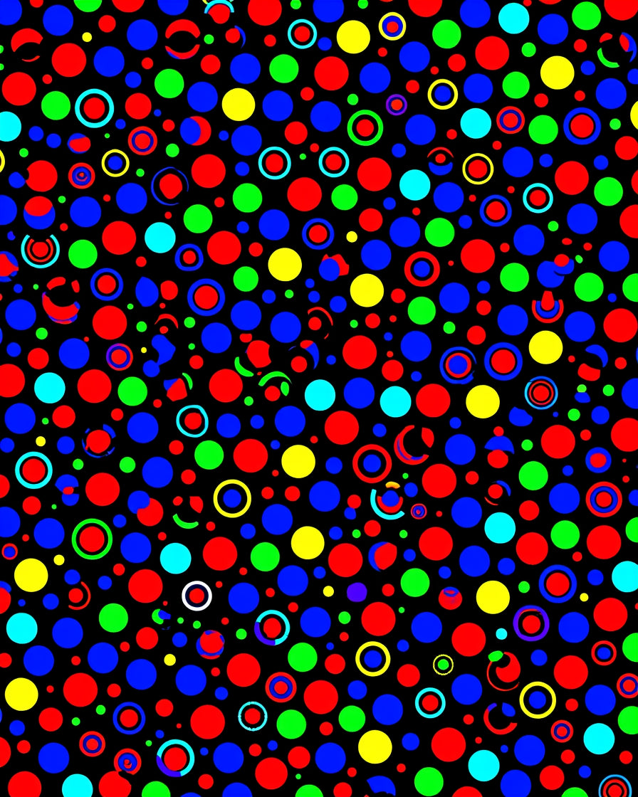Vibrant Retro Polka Dot Circles Rug