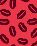 Crimson Kiss Lips Repeating Pattern Rug