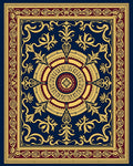 Deep Blue Gold Crimson Medallion Rug