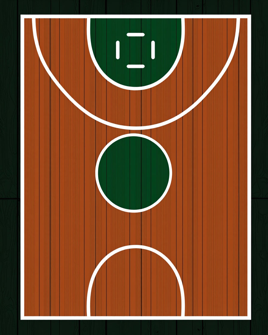 Classic Wooden Court Geometric Rug