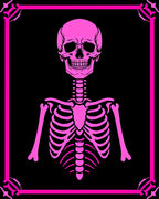 Hot Pink Skeleton Bone Frame Rug