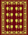 Crimson Gold Laurel Crest Repeating Rug