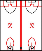 Red Hockey Arena Geometric Rug