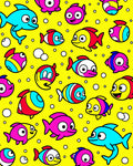 Playful Aquatic Fish Crowd Rug