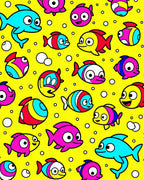 Playful Aquatic Fish Crowd Rug