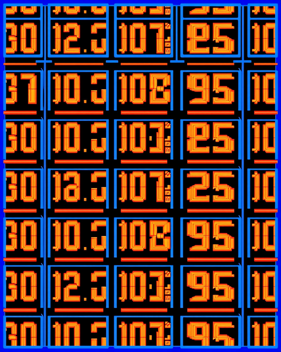 Retro Digital Display Numbers Rug