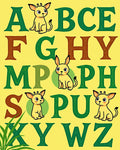 Playful Yellow Animal Alphabet Rug