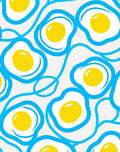 Whimsical Blue Sunny Side Up Egg Rug