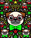 Whimsical Pug Dog Art Rug