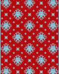 Red Teal Snowflake Repeat Rug
