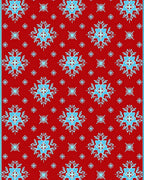 Red Teal Snowflake Repeat Rug