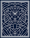 Deep Blue Stained Glass Ornament Rug