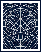 Deep Blue Stained Glass Ornament Rug