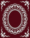 Crimson White Floral Medallion Corners Rug