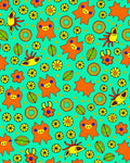 Playful Orange Creatures Floral Medley Rug