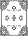 Art Deco Black White Geometric Frame Rug