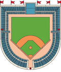 Stadium Aerial View Diamond Green Field Rug