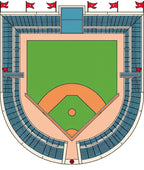 Stadium Aerial View Diamond Green Field Rug