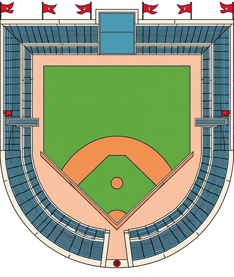 Stadium Aerial View Diamond Green Field Rug