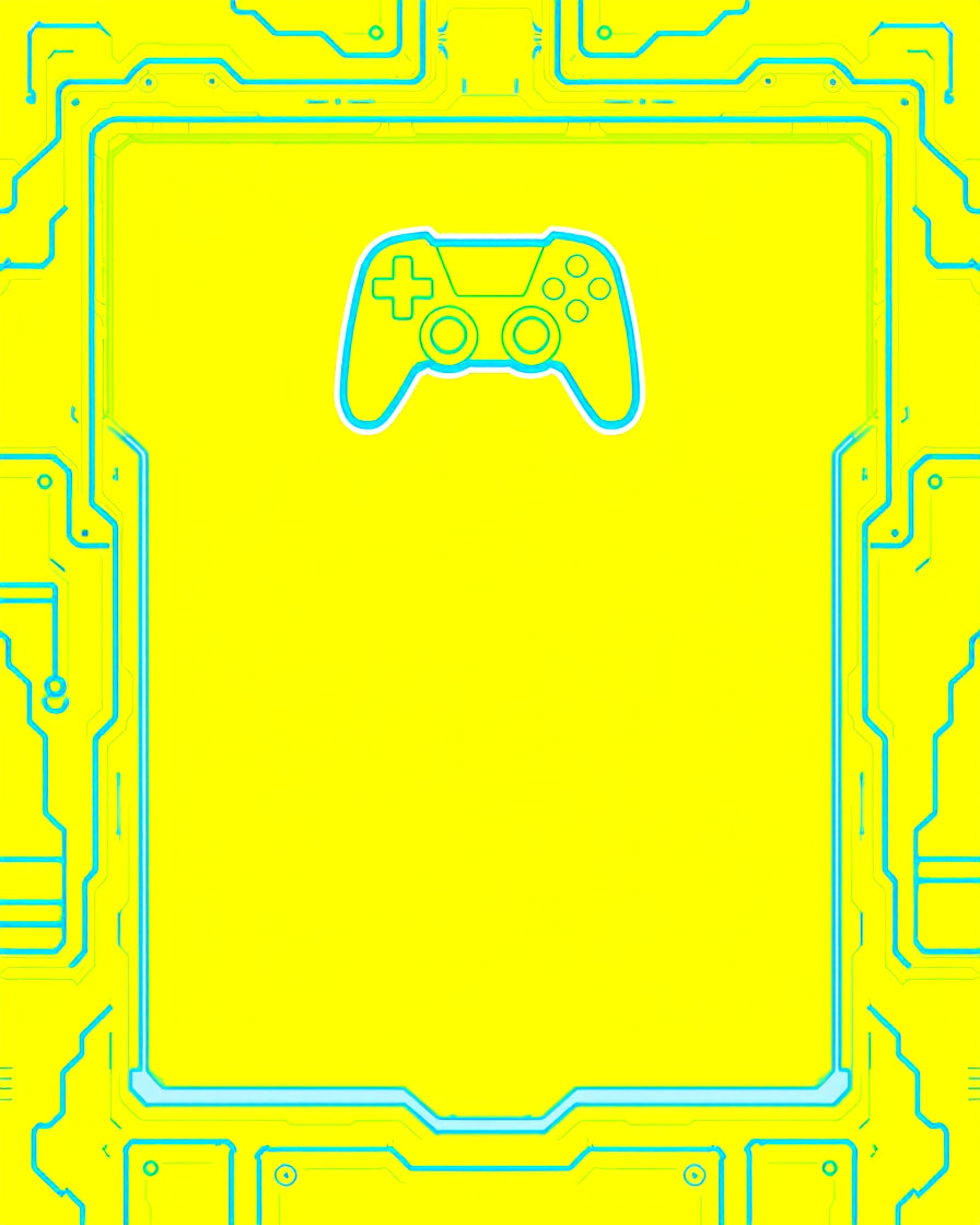 Neon Yellow Cyberpunk Controller Rug