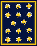 Navy Yellow Clover Garland Rug