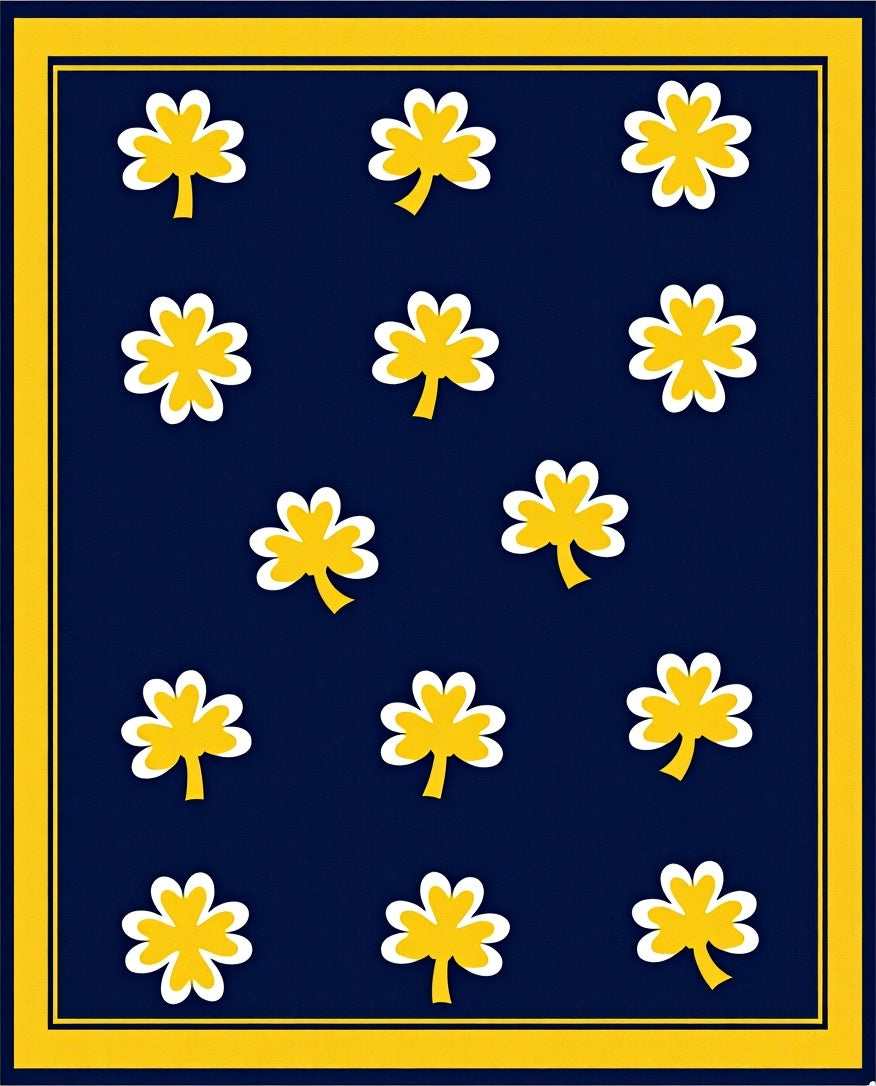 Navy Yellow Clover Garland Rug