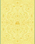 Yellow Floral Art Nouveau Line Drawing Rug
