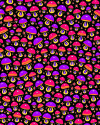 Vibrant Cosmic Mushroom Stars Rug