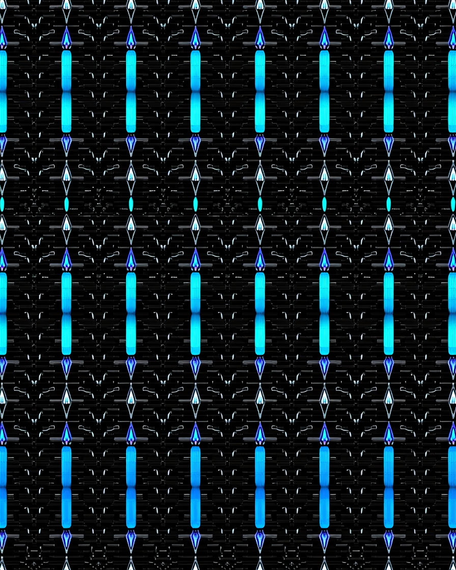 Electric Blue Vertical Lattice Rug