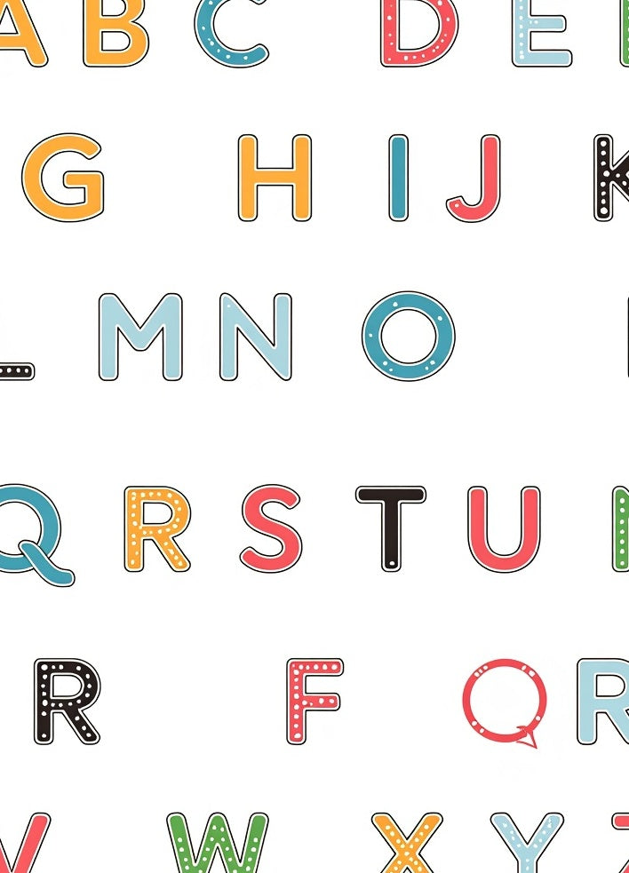 Alphabet Collection Vibrant Color Blocks Rug