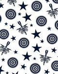 Stars and Floral Medallion Navy Rug