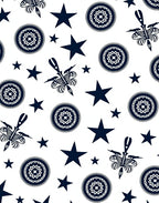 Stars and Floral Medallion Navy Rug